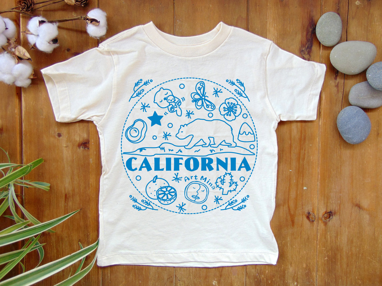 Cute California Bear Tee (Blue Ink)