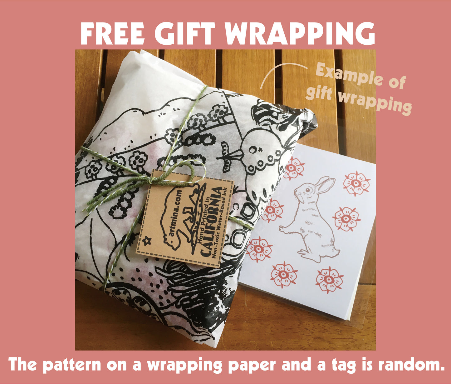 Rabbit Gift Set - Hand Screen printed Tee & Tote Bag