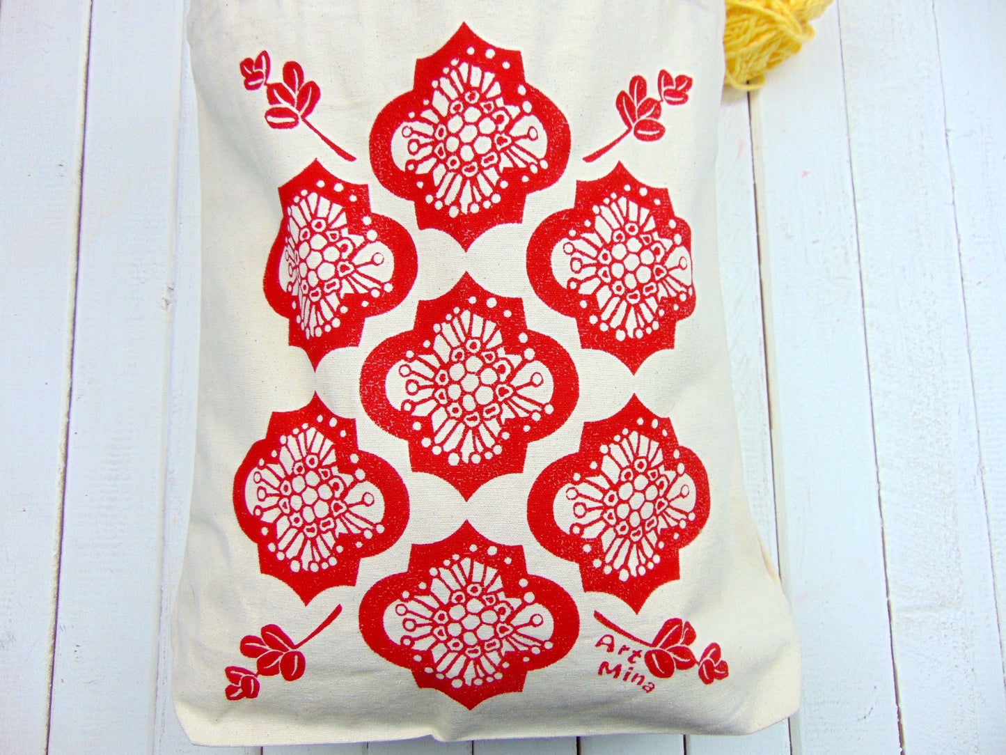 Hand Screen Printed Art Mina Shoulder Bag
