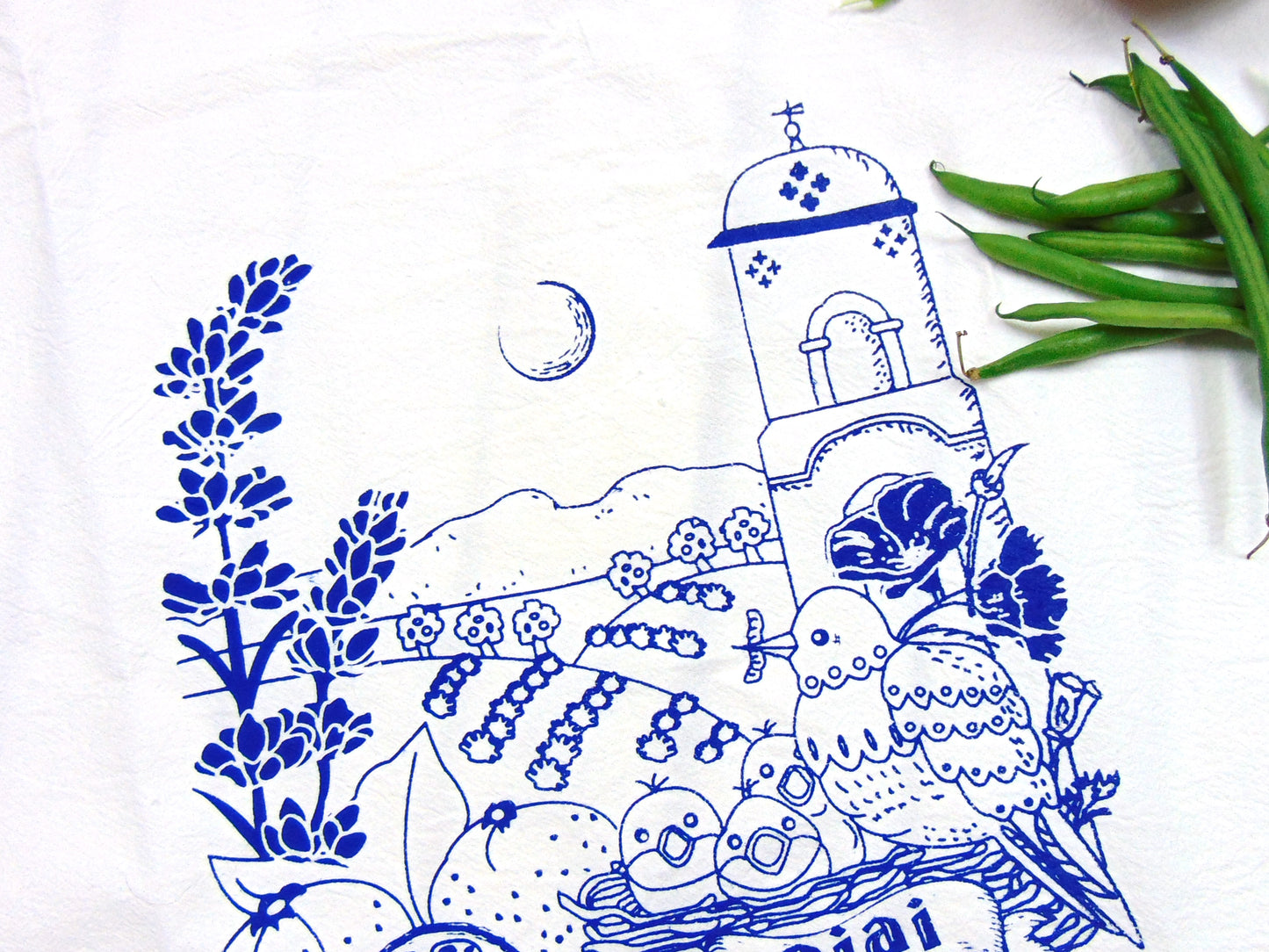 Flour Sack Kitchen Tea Towel "Ojai California 'Me! Me!'"