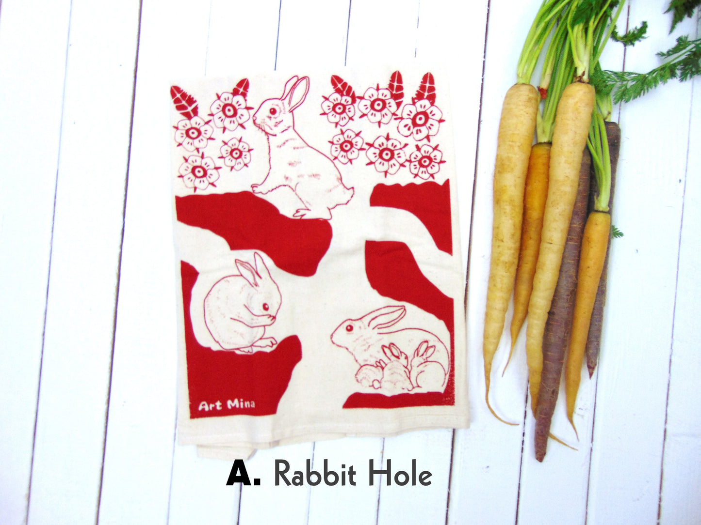 Rabbit Hole Vintage Style T-Shirt Gift Set - Unisex Tee + Tea Towel