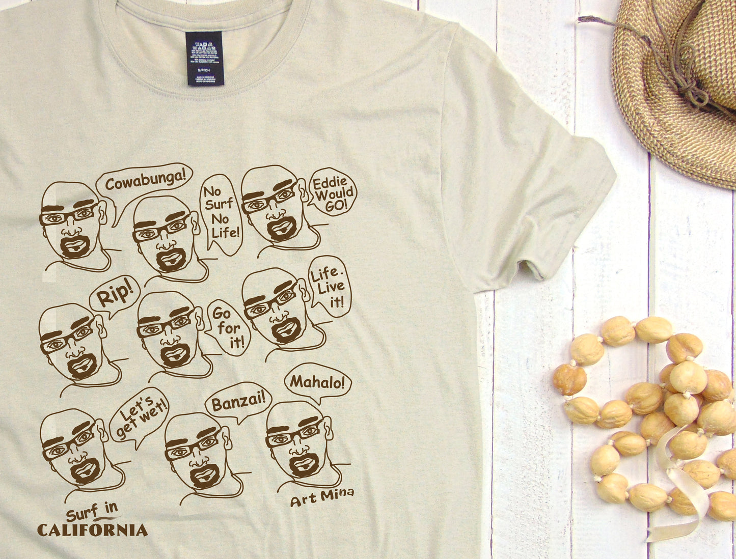 Unisex Soft T-shirt "Surfer Joe surfing in California"