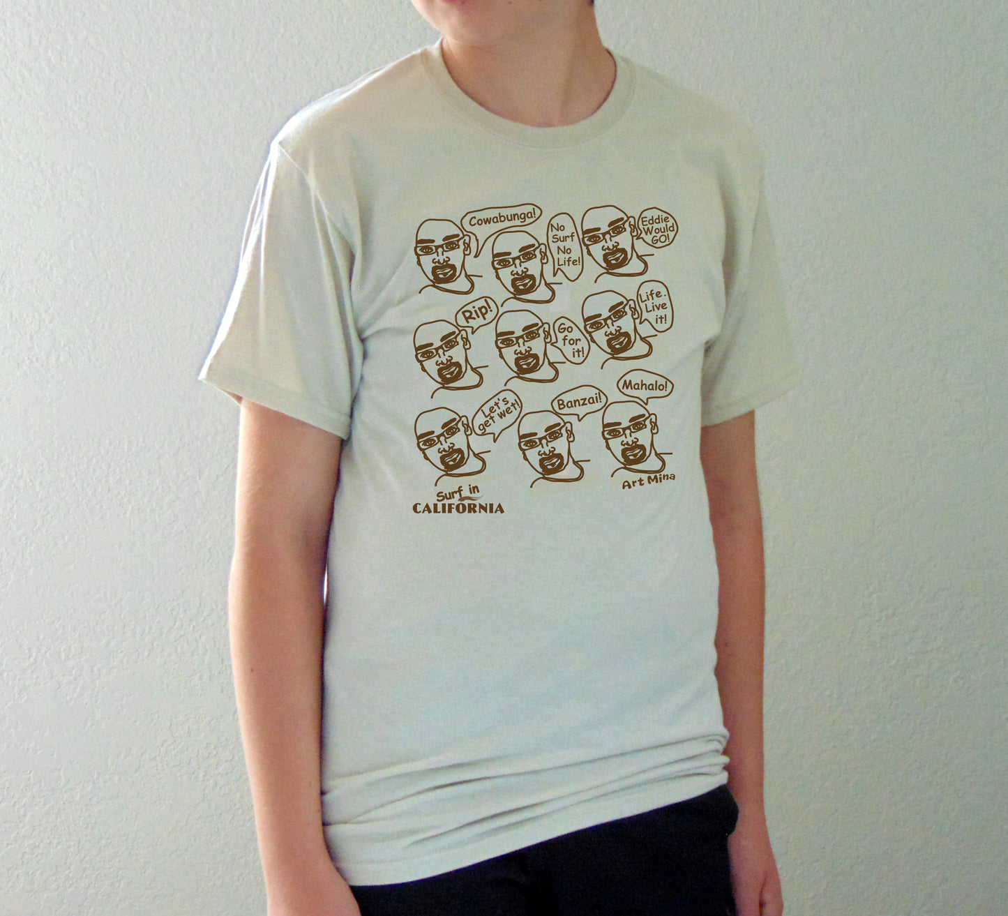 Unisex Soft T-shirt "Surfer Joe surfing in California"
