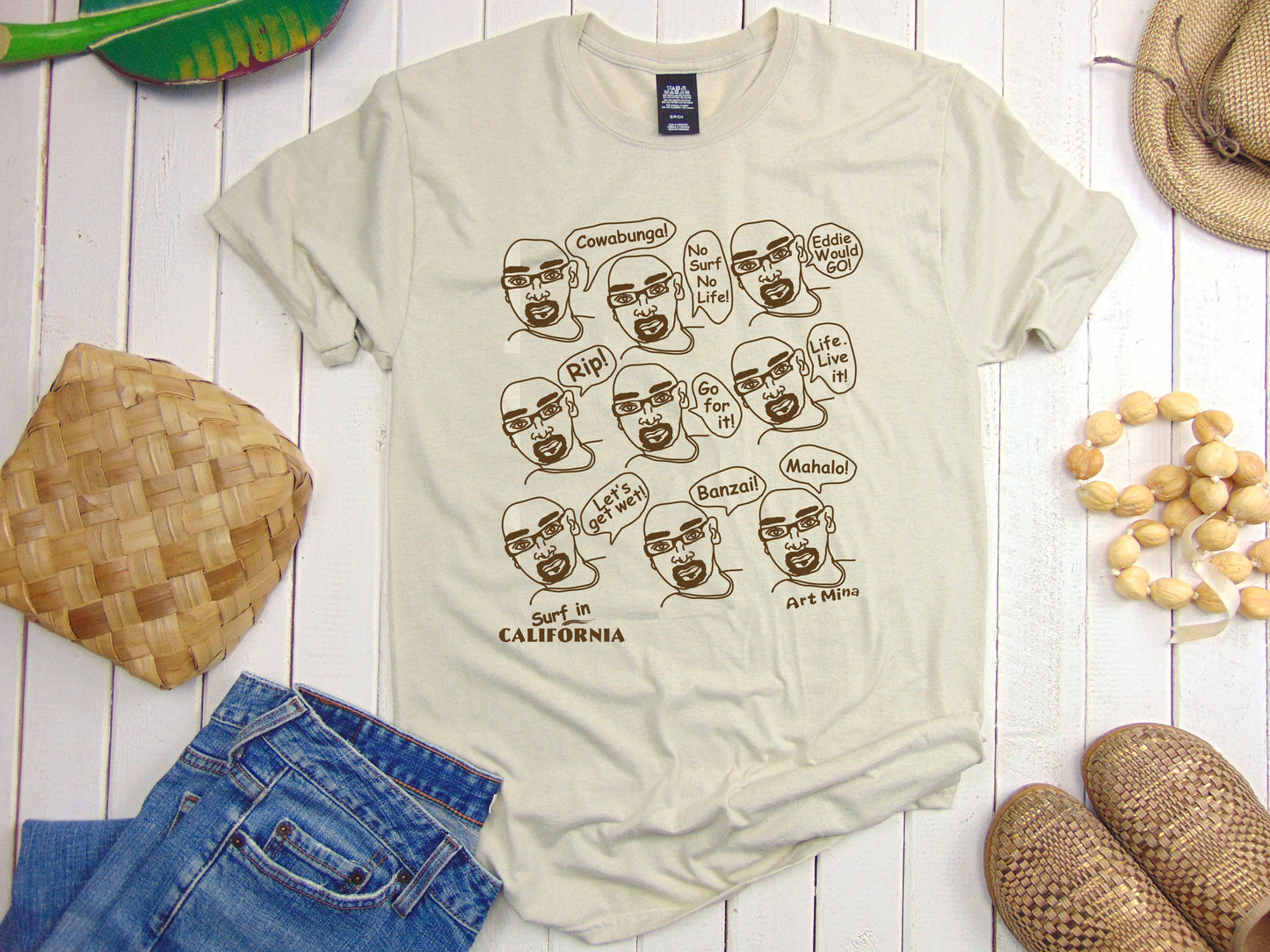 Unisex Soft T-shirt "Surfer Joe surfing in California"