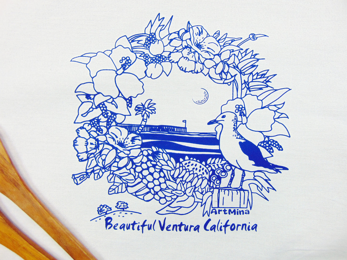 Hand Printed Napkin "Beautiful Ventura California"