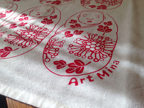 hawaian six babies flour sack towel