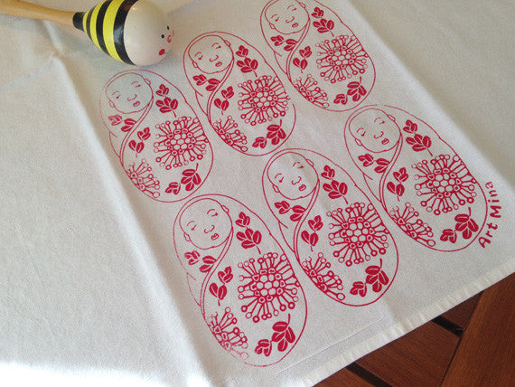 hawaian six babies flour sack towel