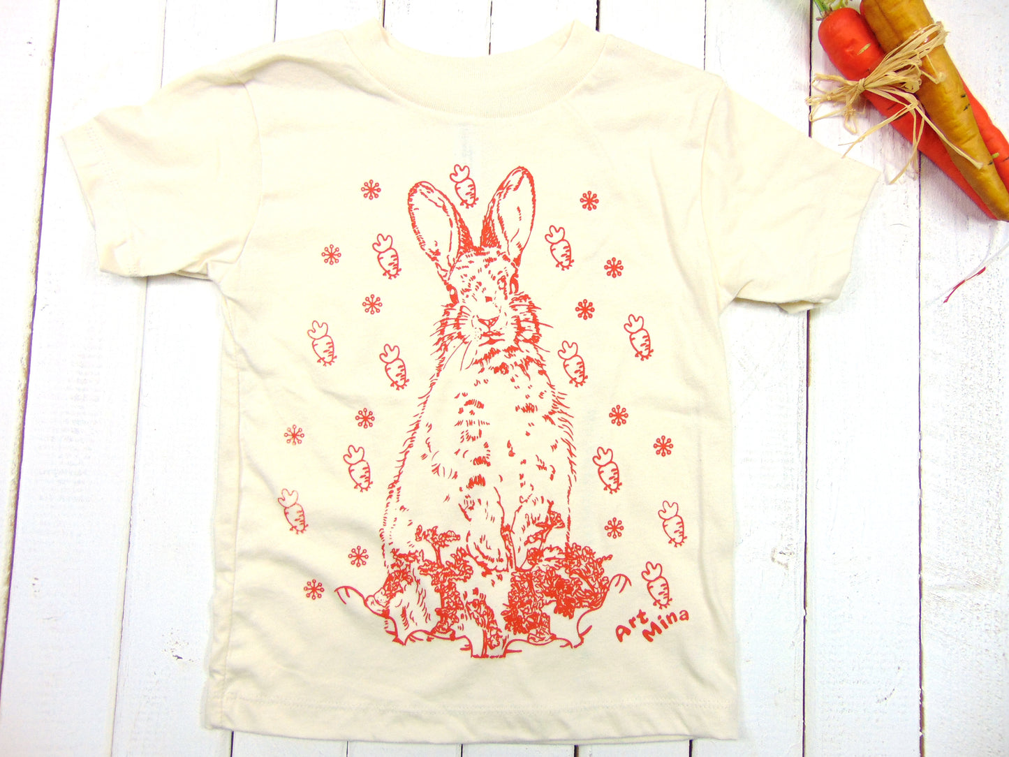 Art Mina Toddler & Youth Tee "Carrot Bunny"
