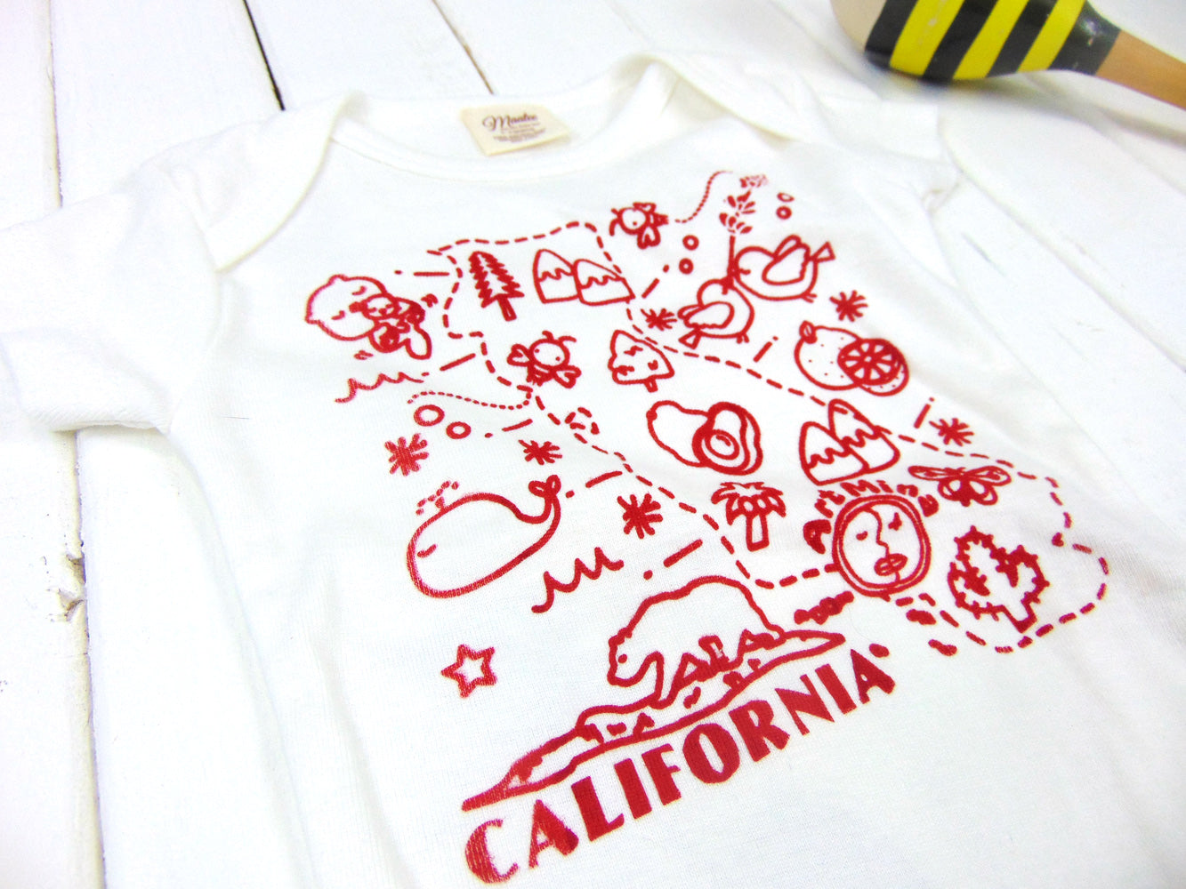 California Organic Baby Onesie Red