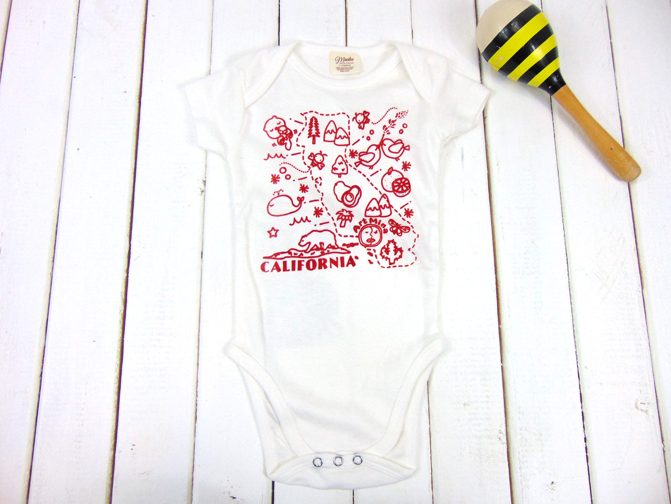 California Organic Baby Onesie Red