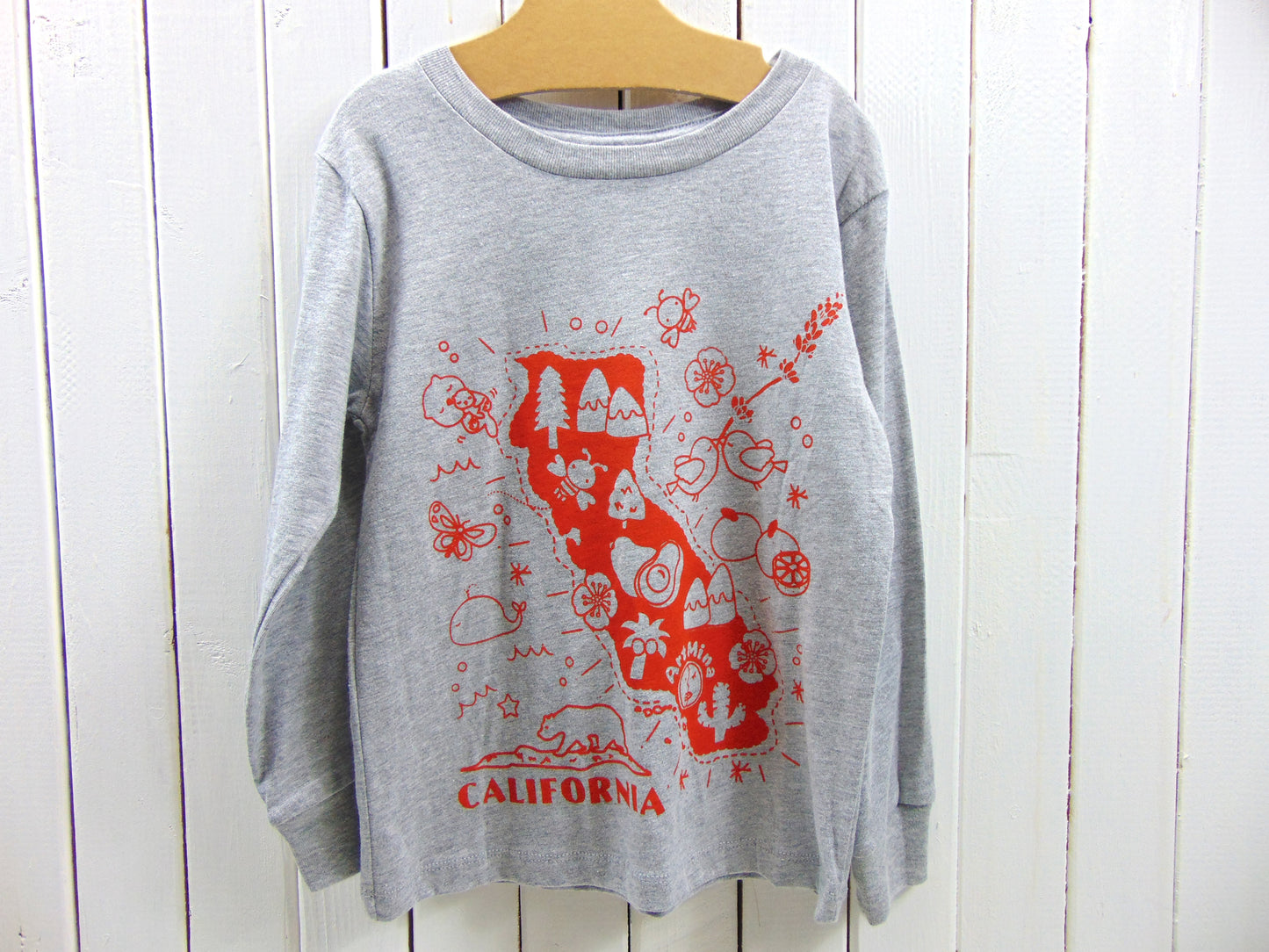 A photo of Kids Long Sleeve T-shirt "California Map"