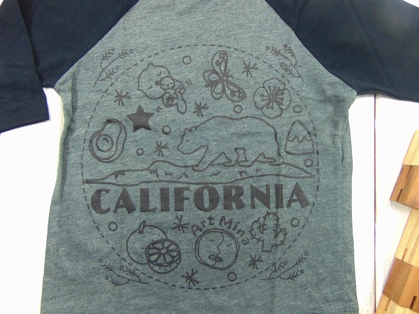 Toddler & Youth 3/4 sleeve Tee "California Cute Bear"