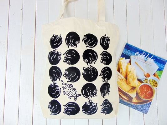 Black Cat Canvas Tote Bag