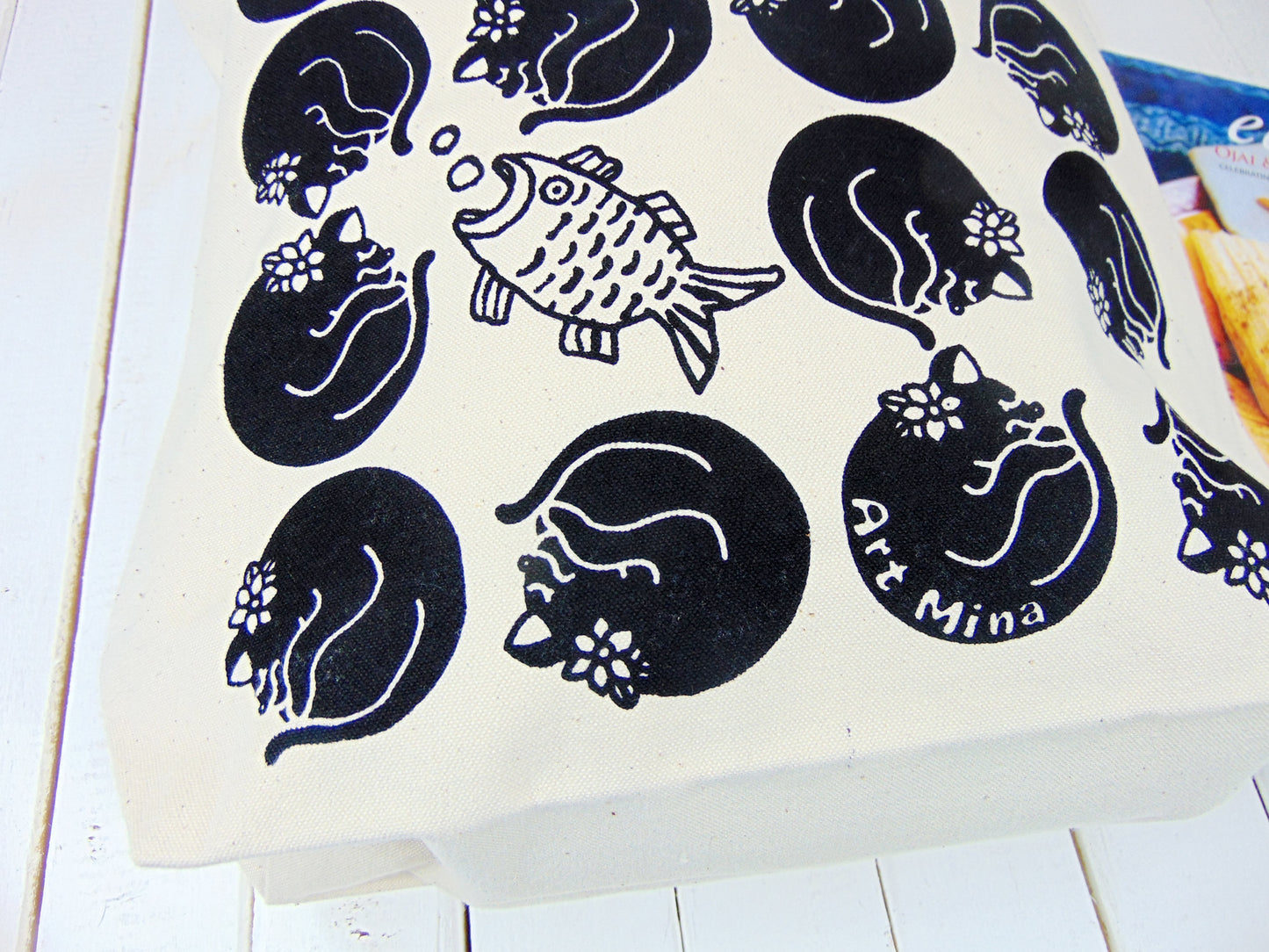 Black Cat Canvas Tote Bag