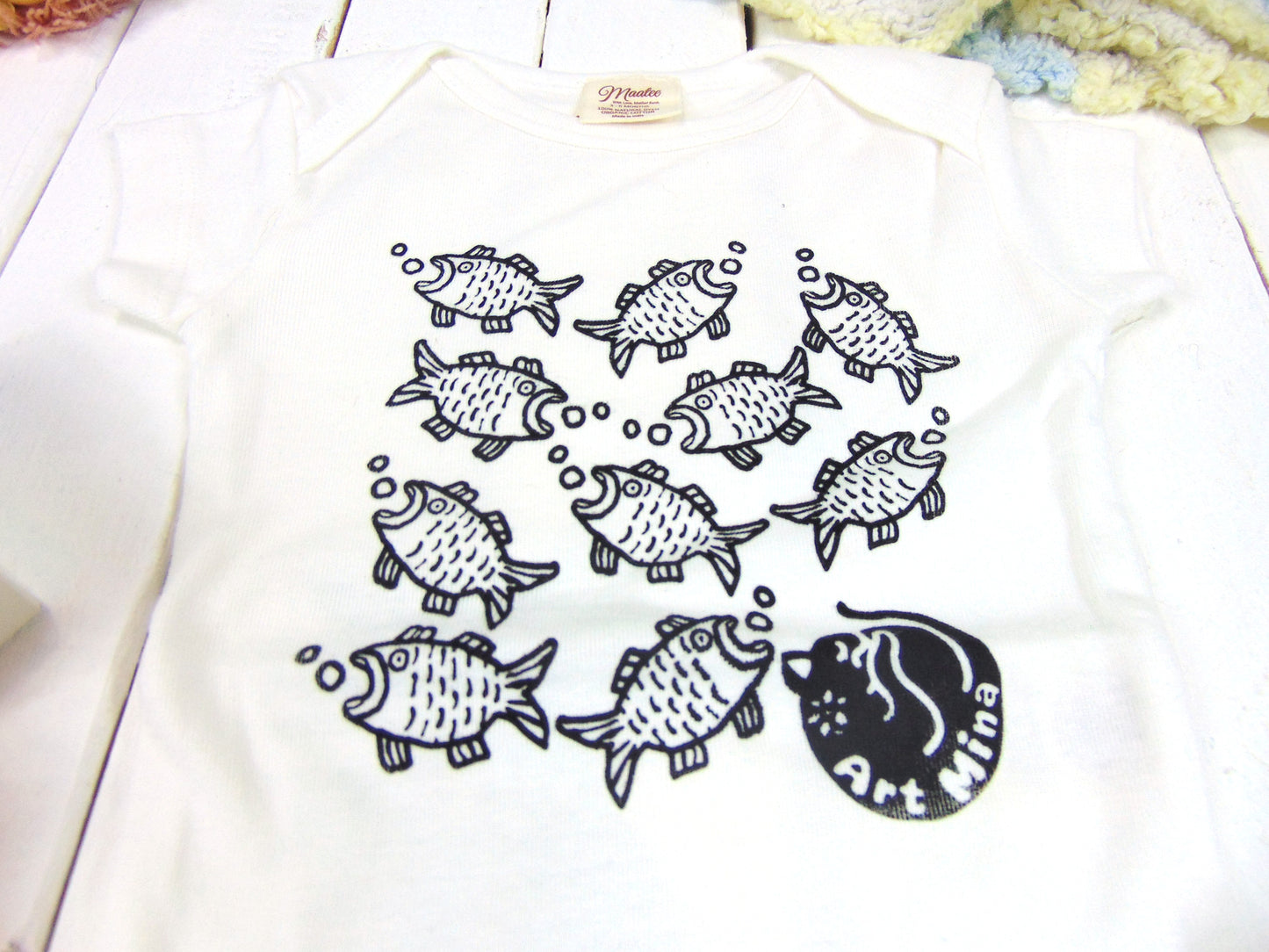Fishes Organic Baby Onesie