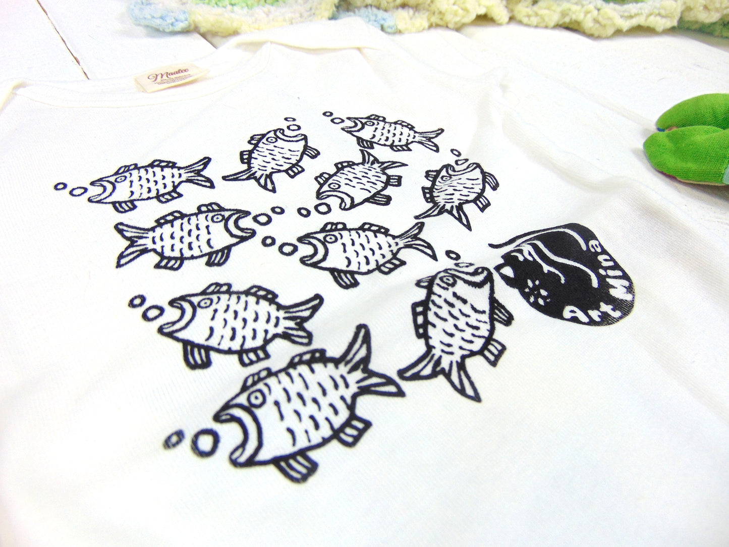 Fishes Organic Baby Onesie
