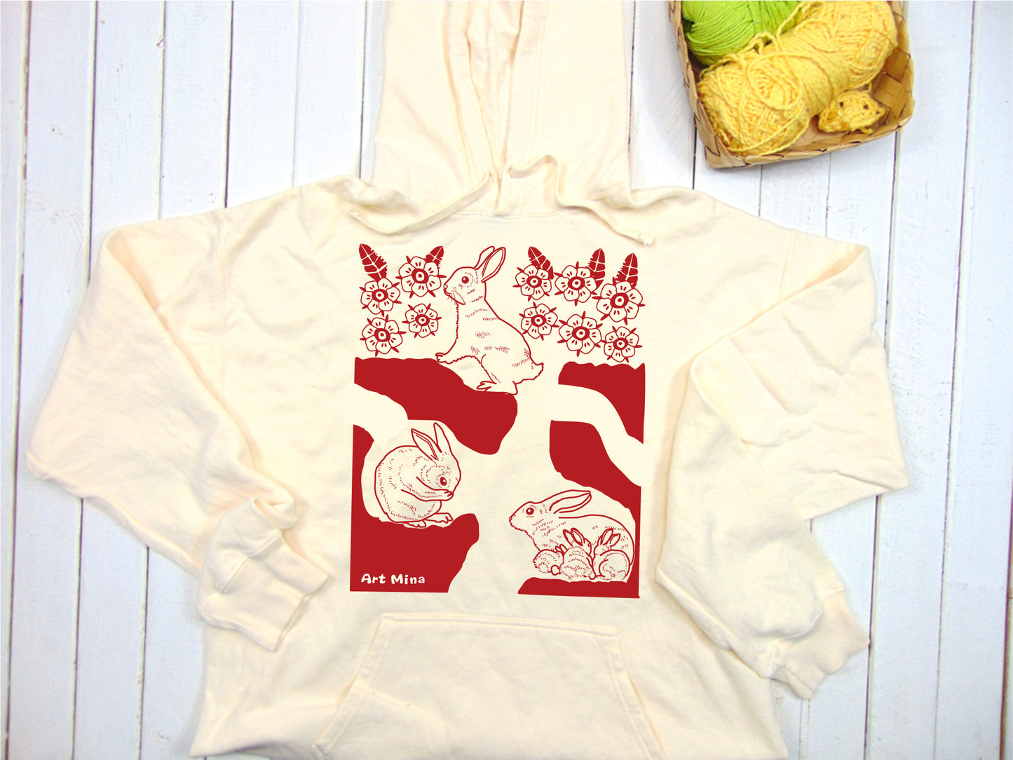 Cute Art Mina Unisex Hoodie "Hole Rabbit"