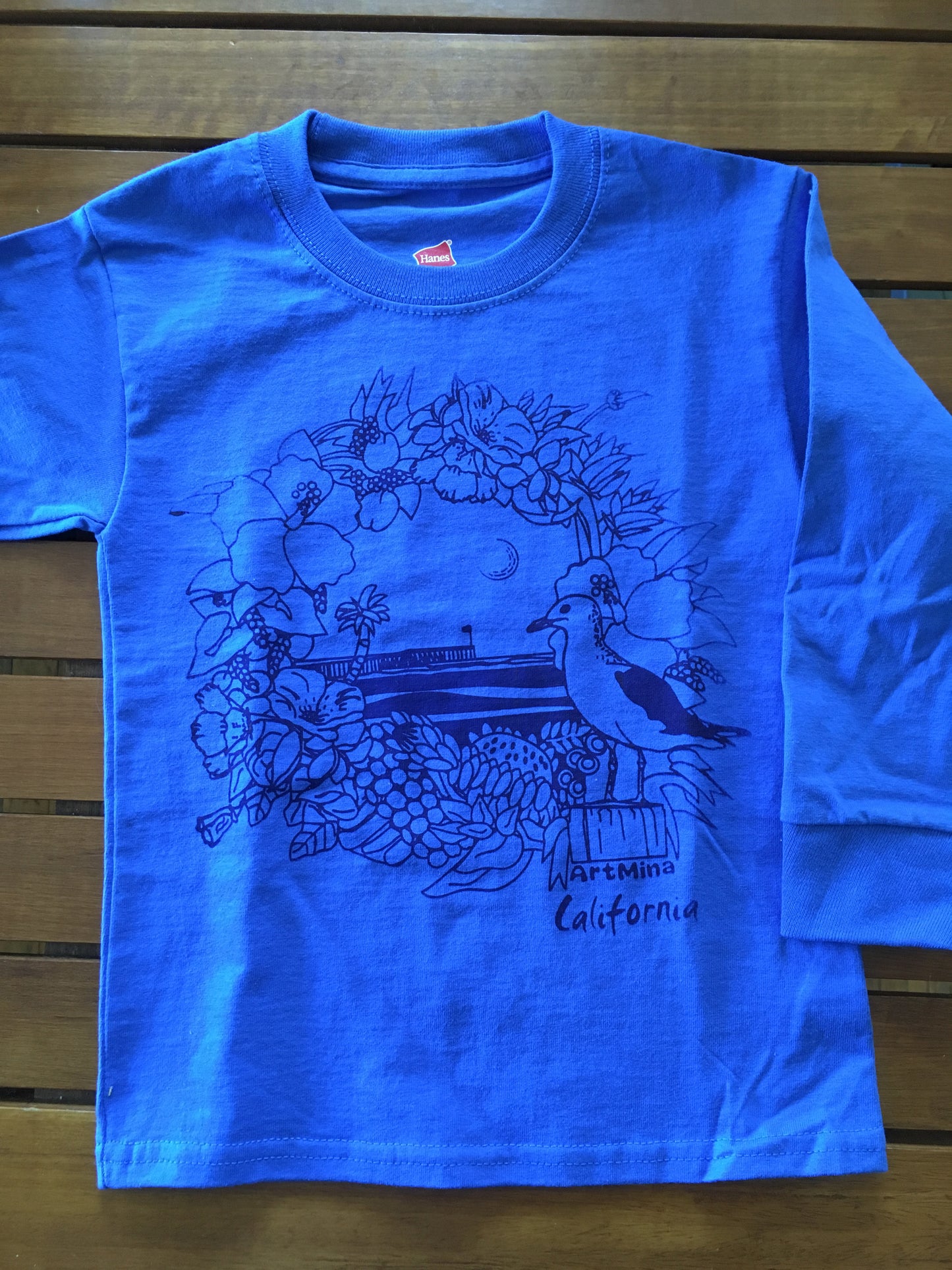 Youth Kids Long Sleeve Tee "California Pier"