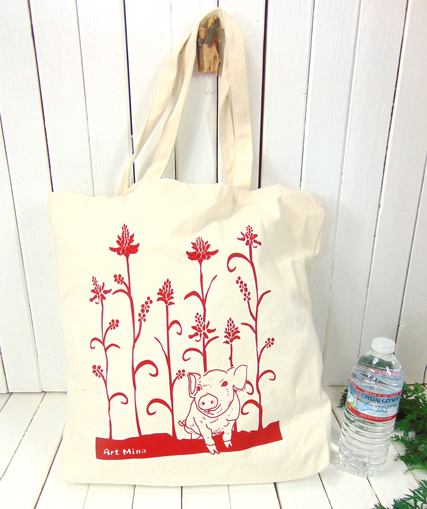 Canvas Tote Bag "Wiliwili Tree and Piglet"