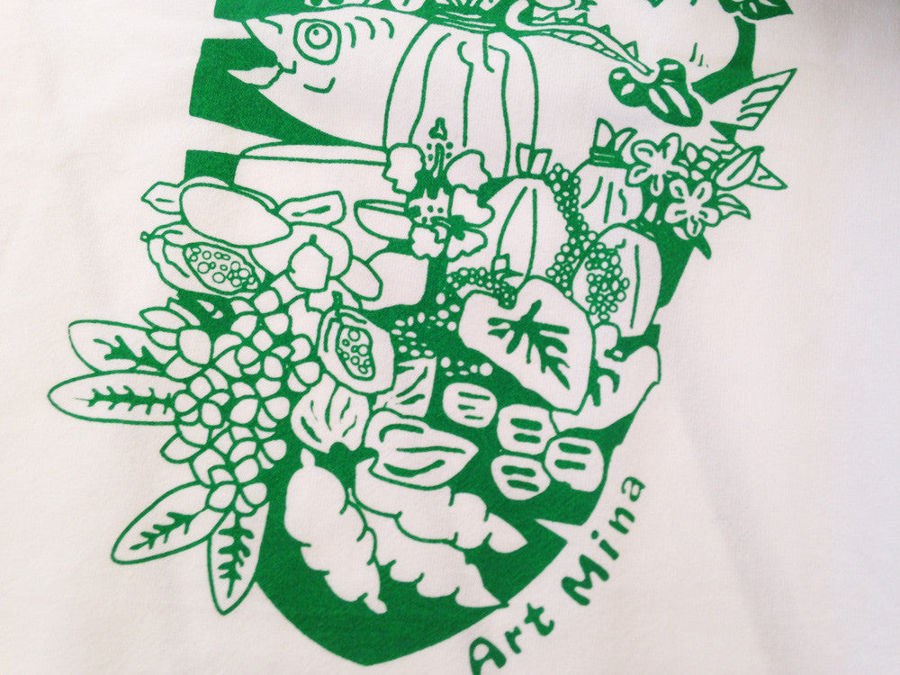 Flour Sack Kitchen Tea Towel, Hawaiian "Luau"