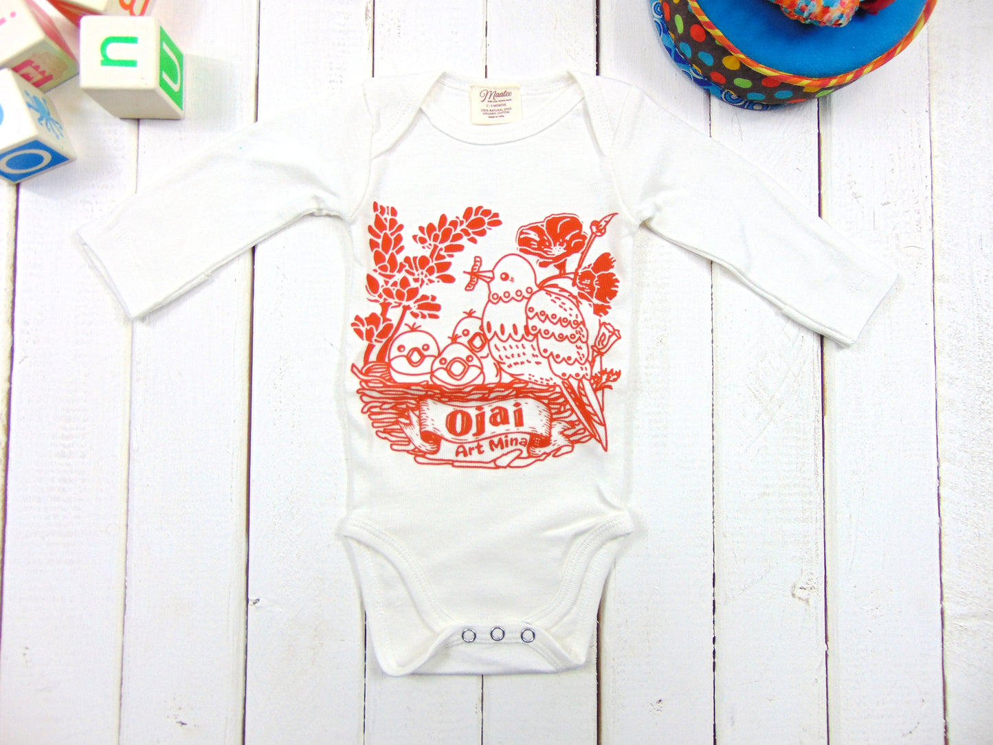 Organic Baby Onesie Ojai California "Me! Me!" Long Sleeve