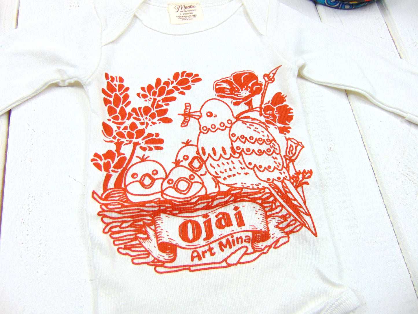 Organic Baby Onesie Ojai California "Me! Me!" Long Sleeve
