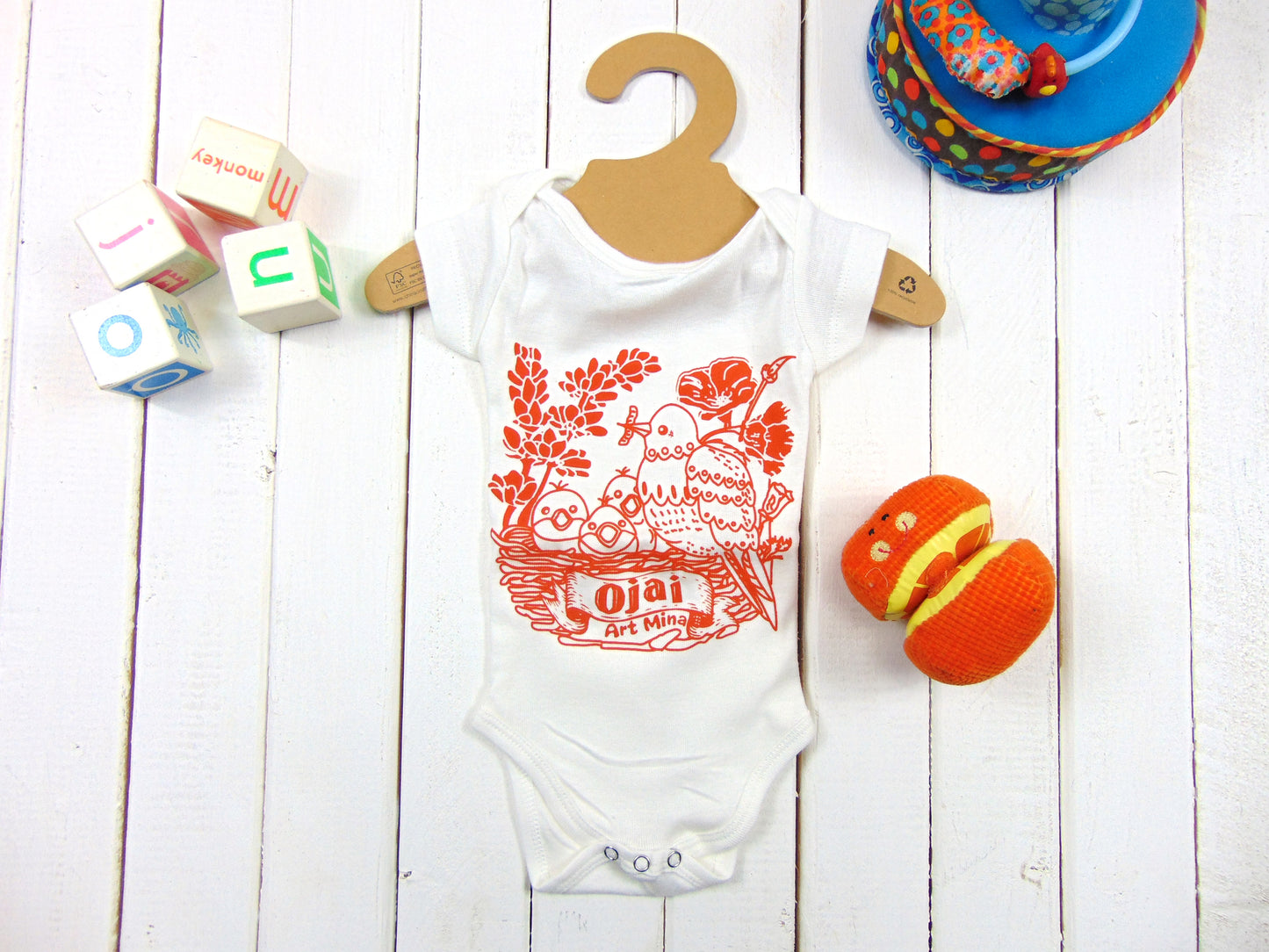 Organic Baby Onesie Ojai California "Me! Me!" Short Sleeve