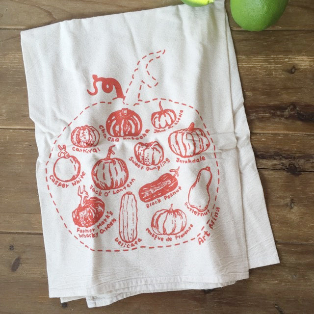 Art Mina Sack Kitchen Tea Towel "Pumpkin Sketch"