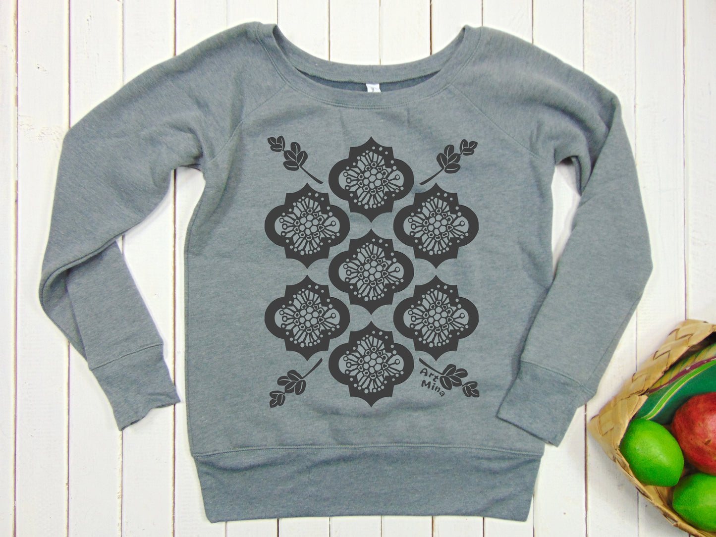 Art Mina Women's Fleece Sweatshirt "Ohia and Lehua"