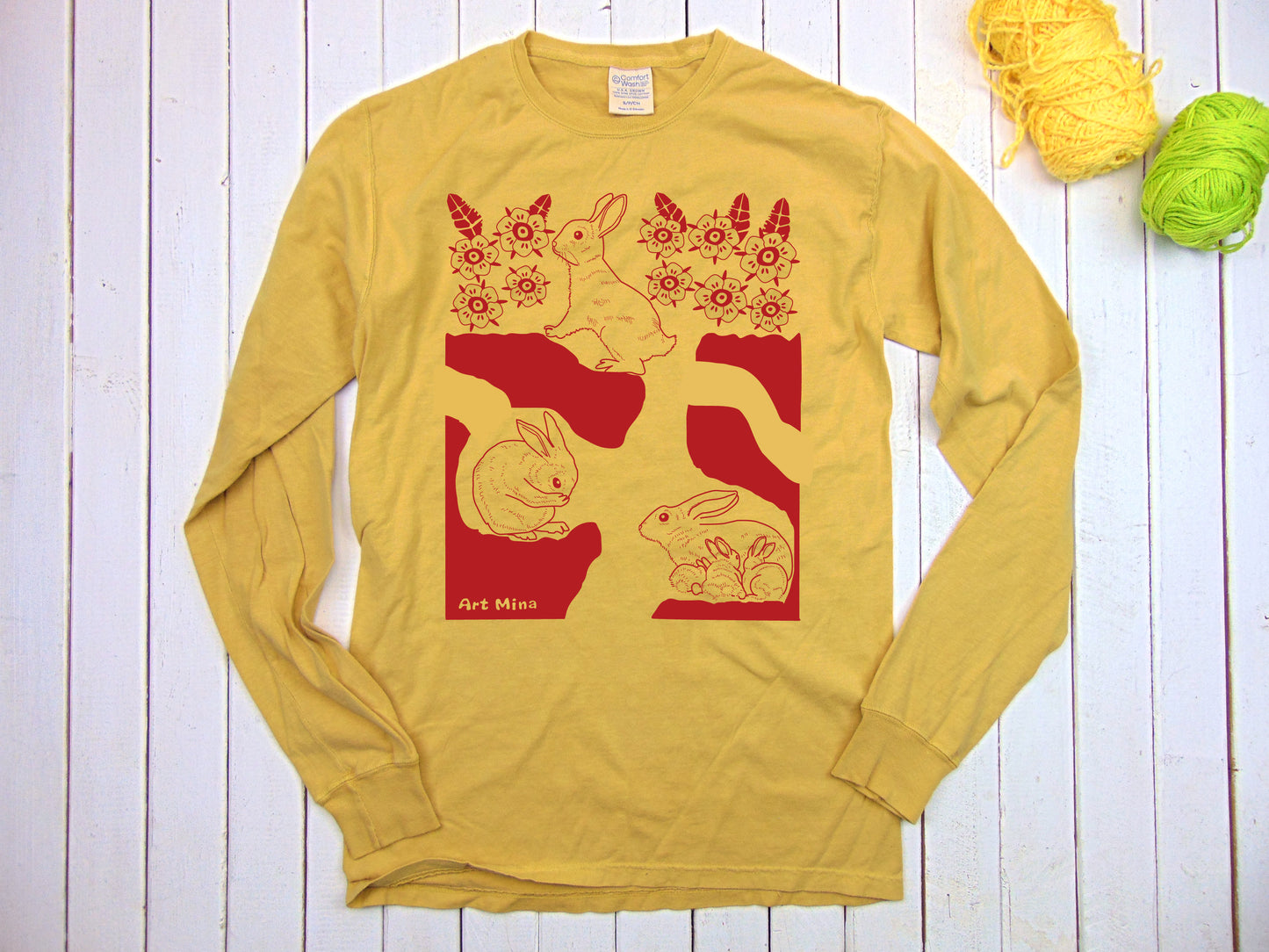 Long Sleeve Rabbit Hole Vintage Style Tee