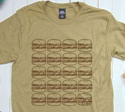 burger brown tee