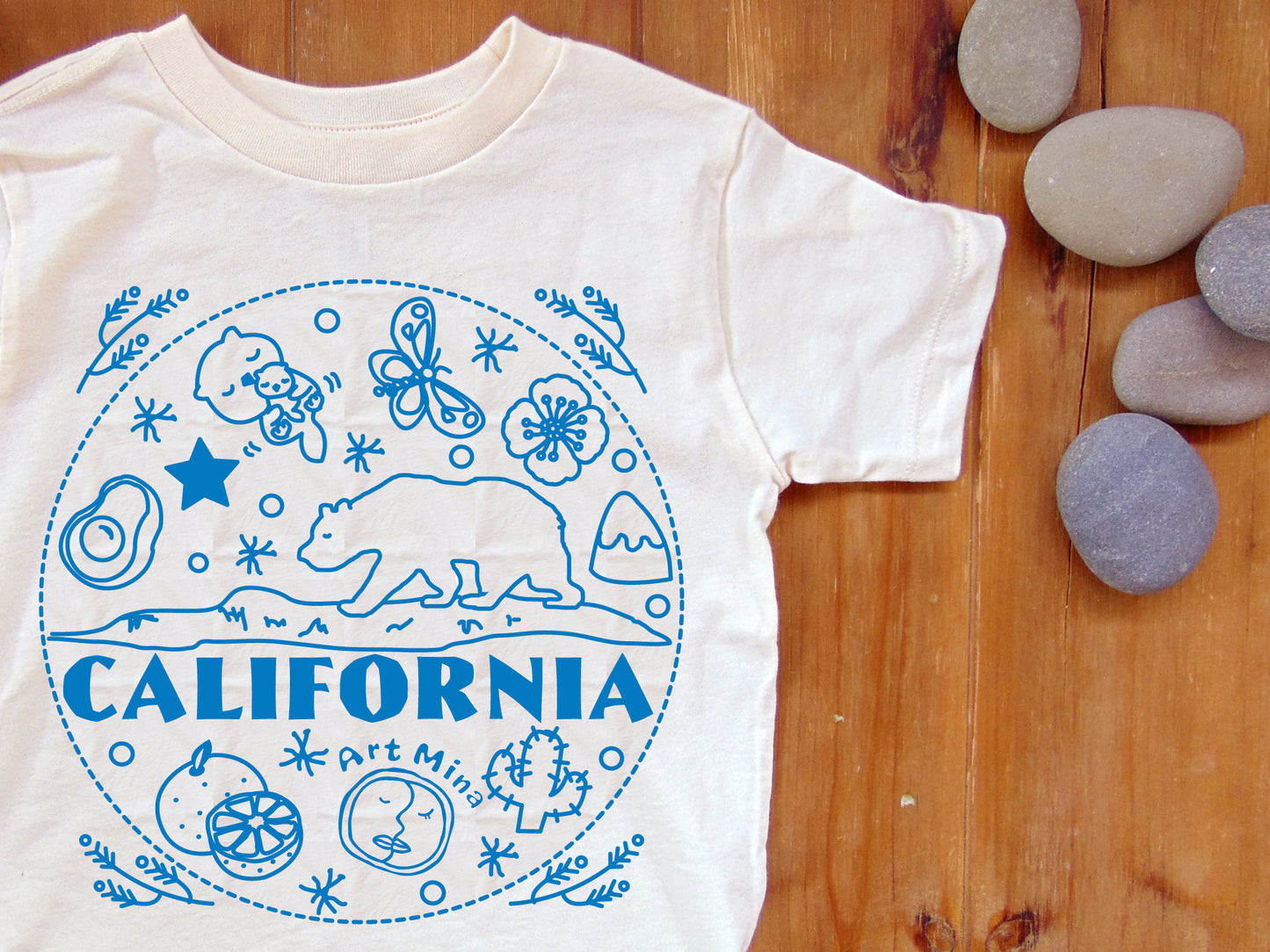 California Kids T-shirt with Blue Ink