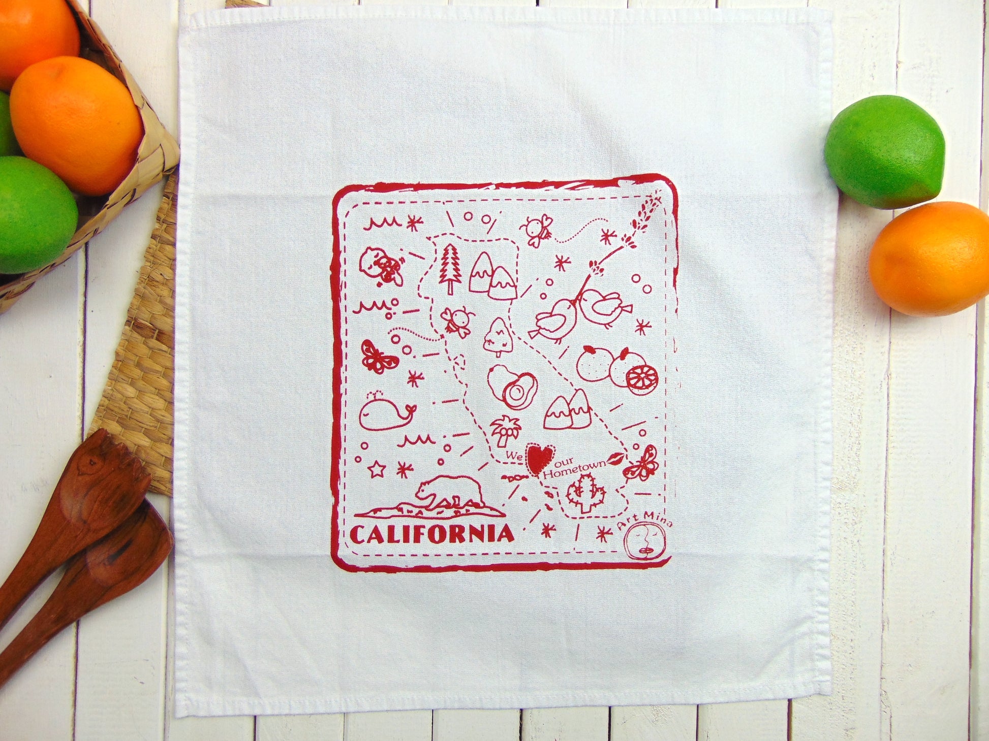 Art Mina's California map napkins