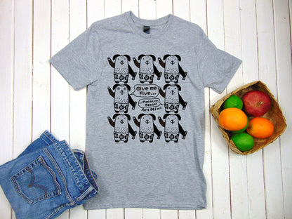 Soft Unisex Tee "Give me Five Pieces of Bacon!"