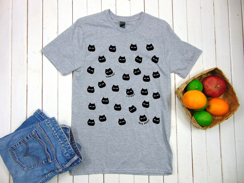 Unisex Soft T-shirt Black Cats "Tease Me?" Up to 5XL