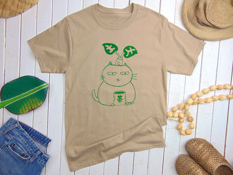Classic T-Shirt - Green tea Cat "Ocha Neko"