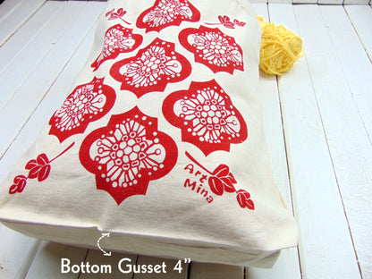 The bottom gusset of the Tote Bag is 4 inches.