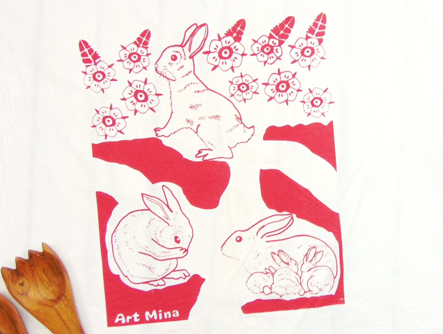 Art Mina's  rabbit hole napkins