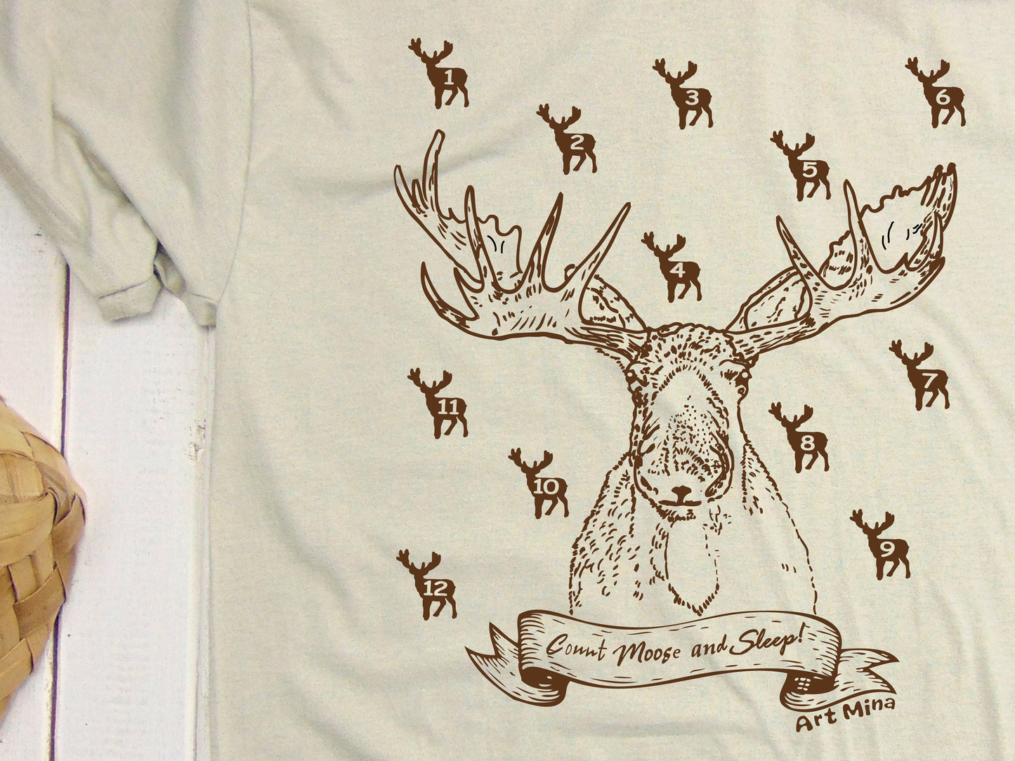 Unisex Soft T-shirt "Count Moose and Sleep!" Size Up To 3XL