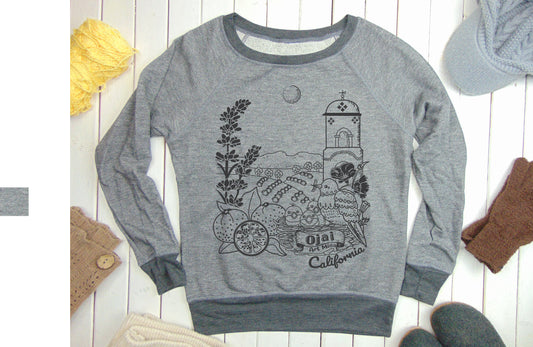 Women's Fleece Sweatshirt "Ojai California" [FREE SHIPPING]