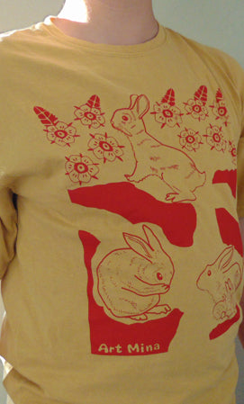 Hand Screen Printed Bunny T-shirt