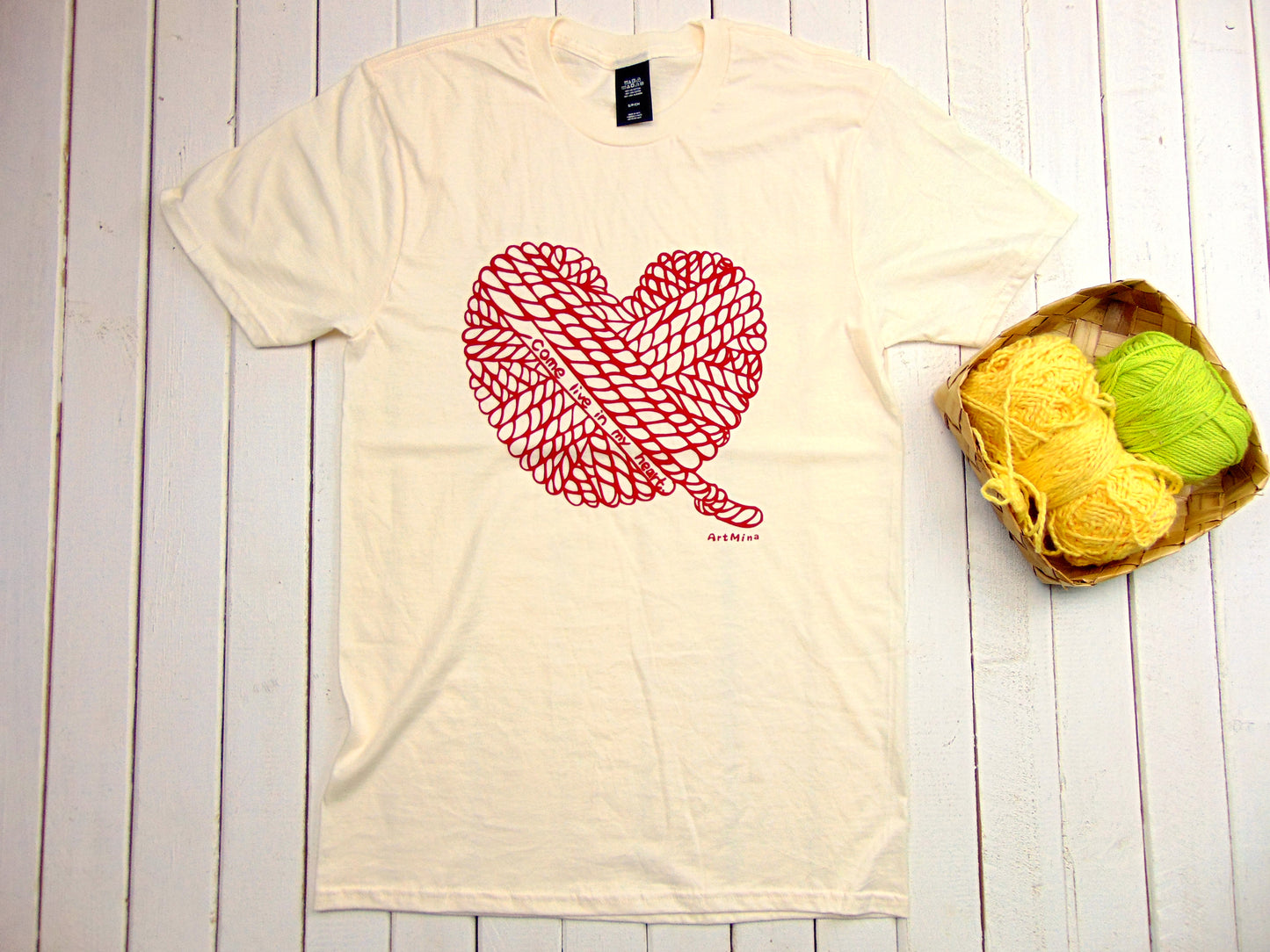 Unisex Soft T-shirt "Red Yarn Heart"