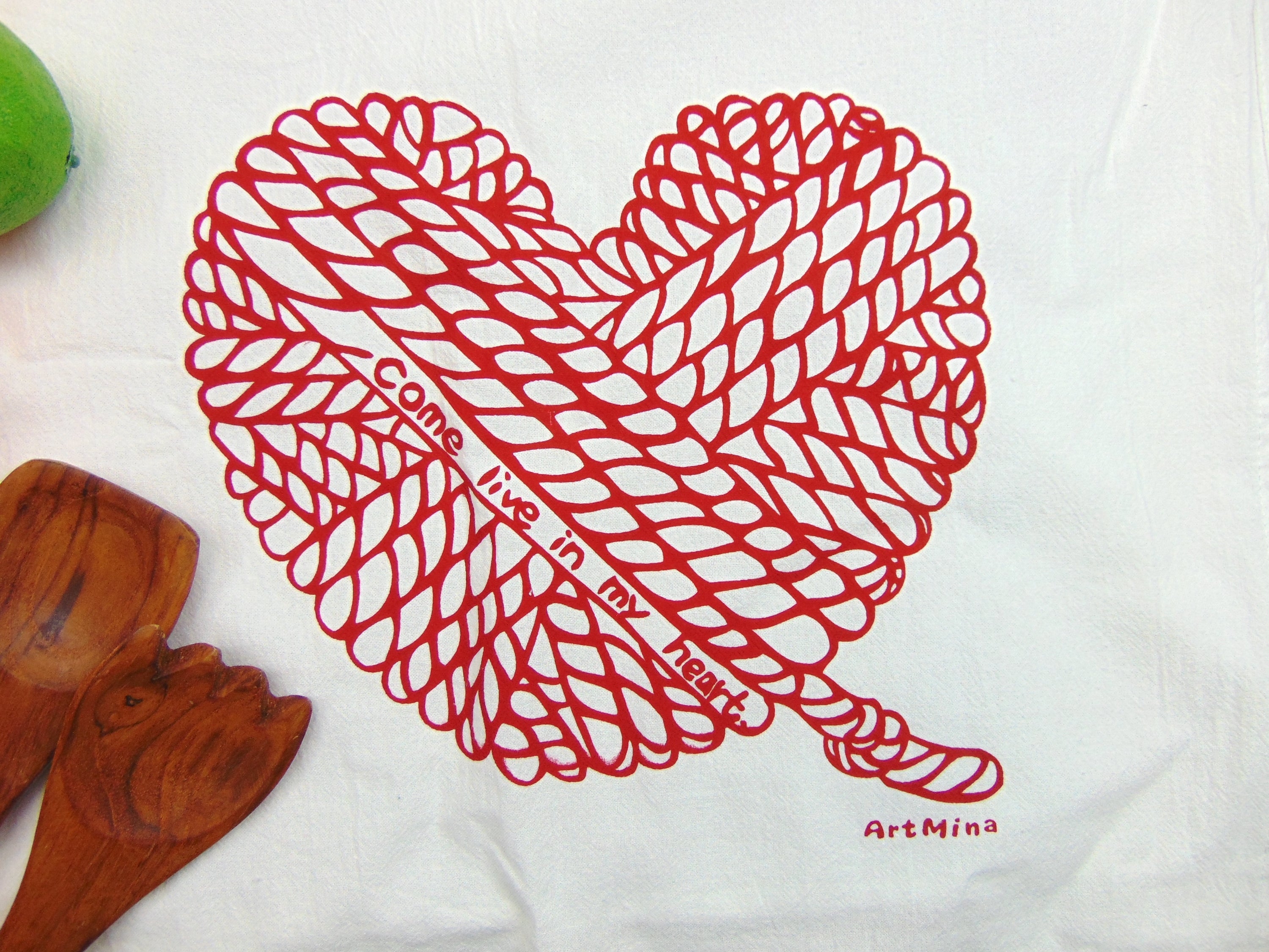 Yarn heart Ball Flour Sack Towel