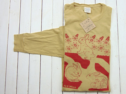 American Grown Cotton Unisex Small Long Sleeve Tee - Blooming Rabbit Burrow  [Limited Edition] free shipping