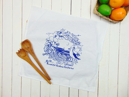 Hand Printed Napkin  "Beautiful Ventura California"