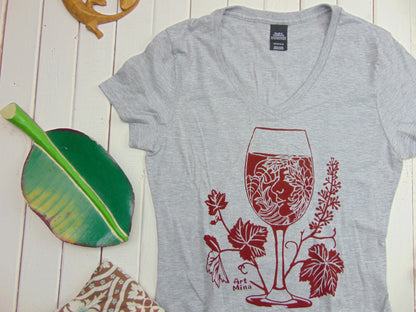 Hand screen printed wahine tshirt