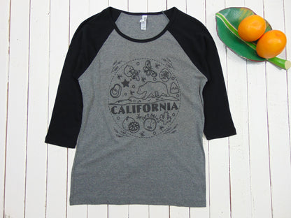 [CLOSEOUT ITEMS] Women's Soft Baseball Tee: California Bear (Small)