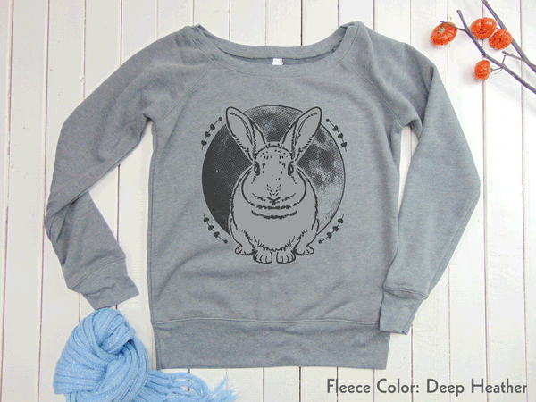 Women's Fleece Sweatshirt "Rabbit Moon" [FREE SHIPPING]