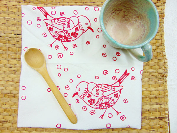 Art Mina Tea Towel "Hawaiian Bird, 'Apapane"