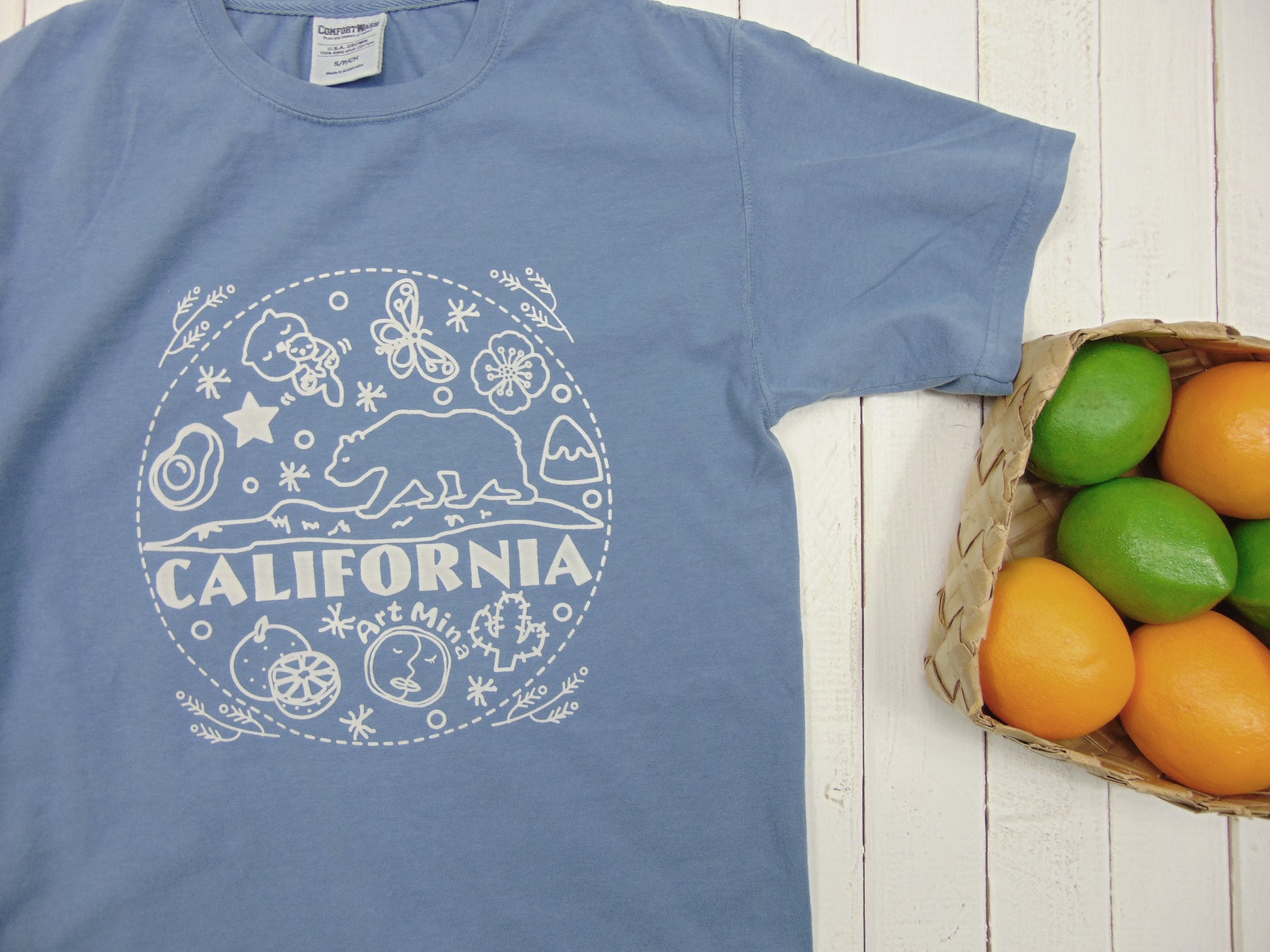 Art Mina "California Bear" Light Blue T-shirt